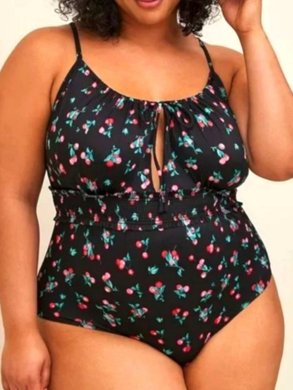 NWT Torrid Size 1X Black Red Cherry Bodysuit